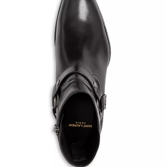 Saint Laurent Men's Wyatt Leather Harness Boots **Great Pre-owned Condition** - Picture 15 of 16